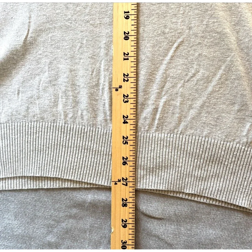 Banana Republic Lightweight Sweater Mens L Silk Linen V-Neck Gray Classic
